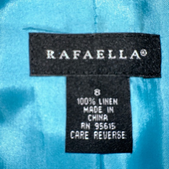 Vintage 90s 100% Linen Rafaela Womens Size Small Blue Blazer Jacket - Picture 5 of 5